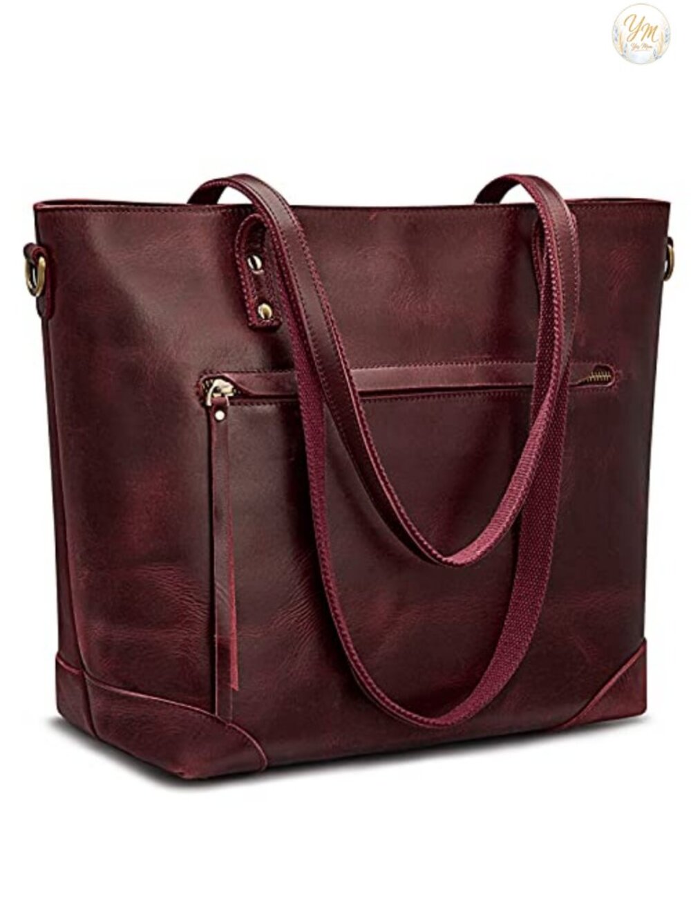 Vintage Genuine Leather Shoulder Bag Work Tote Large Laptop Bag